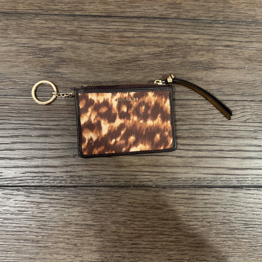 Coach Leopard Print Keychain Wallet